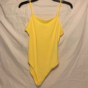 Yellow halter bodysuit